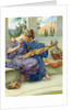 Two Greek beauties sewing on a terrace by Anonymous