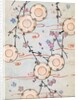 Woodblock print of lanterns in a blooming cherry tree by Anonymous