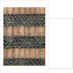 Woodblock print of a bamboo and mesh fence by Anonymous