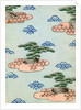 Woodblock print of trees on islands in a lake by Anonymous
