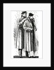 Stylish couple putting on raincoats in the rain by Anonymous