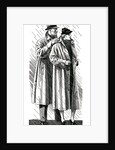 Stylish couple putting on raincoats in the rain by Anonymous