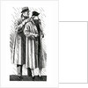 Stylish couple putting on raincoats in the rain by Anonymous