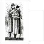 Stylish couple putting on raincoats in the rain by Anonymous