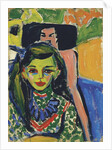 Franzi in Front of a Carved Chair by Ernst Ludwig Kirchner
