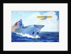 Prop plane taking off from an early aircraft carrier by Anonymous