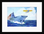 Prop plane taking off from an early aircraft carrier by Anonymous