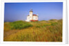 Morning light adds beauty to fog and Coquille River Lighthouse, Bandon, Oregon Coast, Pacific Ocean, by Anonymous