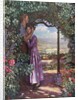 Young man embracing his love in a flower garden by Anonymous