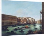 Grand Canal of Venice at the Rialto, with Gondolas by Giuseppe Bernardino Bison