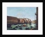Grand Canal of Venice at the Rialto, with Gondolas by Giuseppe Bernardino Bison