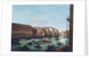 Grand Canal of Venice at the Rialto, with Gondolas by Giuseppe Bernardino Bison