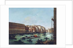 Grand Canal of Venice at the Rialto, with Gondolas by Giuseppe Bernardino Bison