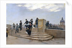 A Windy Day on the Pont des Arts, Paris by Jean Beraud