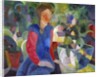 Woman with Fishbowl (Gemalde Madchen mit Fischglas) by August Macke