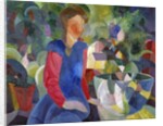 Woman with Fishbowl (Gemalde Madchen mit Fischglas) by August Macke