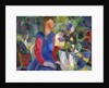 Woman with Fishbowl (Gemalde Madchen mit Fischglas) by August Macke