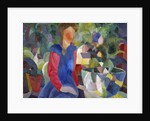 Woman with Fishbowl (Gemalde Madchen mit Fischglas) by August Macke