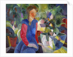 Woman with Fishbowl (Gemalde Madchen mit Fischglas) by August Macke