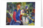 Woman with Fishbowl (Gemalde Madchen mit Fischglas) by August Macke