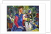 Woman with Fishbowl (Gemalde Madchen mit Fischglas) by August Macke