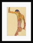 Standing Male Nude with Arm Raised, Back View by Egon Schiele