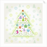 Christmas with tree and decorations by Anonymous