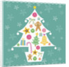 Christmas with tree and decorations with green background by Anonymous