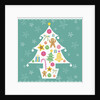 Christmas with tree and decorations with green background by Anonymous