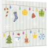 Christmas with decorations with gray background by Anonymous