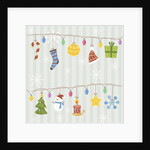 Christmas with decorations with gray background by Anonymous