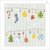 Christmas with decorations with gray background by Anonymous