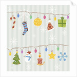 Christmas with decorations with gray background by Anonymous