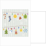 Christmas with decorations with gray background by Anonymous