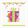 Christmas with pink gift box and decorations by Anonymous