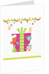 Christmas with pink gift box and decorations by Anonymous