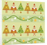 Christmas with santa, rudolph trees by Anonymous
