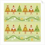 Christmas with santa, rudolph trees by Anonymous