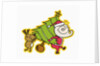 Santa and rudolph carrying tree by Anonymous