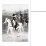 Napoleon Bonaparte on horseback. Painting by Jan Van Chelminski