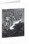 Puritan iconoclasts on the road to Norwich burning a church crucifix in front of the church. by Anonymous