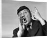 1950s baseball umpire calling a ball or a strike or an out looking at camera by Anonymous