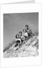 1930s group young men women posed on beach sand dune by Anonymous