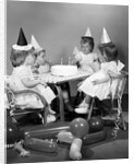 1960s girl quadruplets having second birthday party by Anonymous