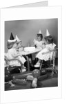1960s girl quadruplets having second birthday party by Anonymous