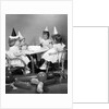 1960s girl quadruplets having second birthday party by Anonymous
