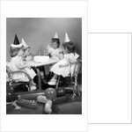 1960s girl quadruplets having second birthday party by Anonymous