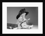 1960s baby fireman with safety hat coat and fire extinguisher by Anonymous