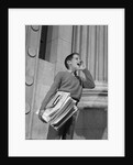 1950s 1960s paperboy selling newspapers shouting extra extra by Anonymous