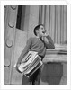 1950s 1960s paperboy selling newspapers shouting extra extra by Anonymous